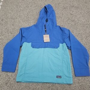 Patagonia Blue and Teal Pullover Hoodie